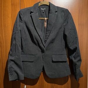 Ann Taylor Black Microdot Single-Button Blazer